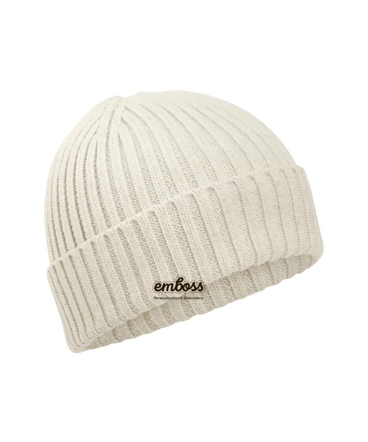Organic cotton kids beanie in Almond