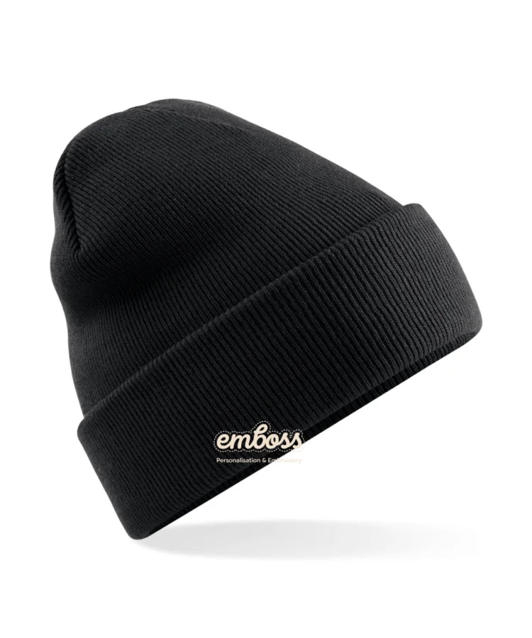 Polylana® original cuffed beanie in Black