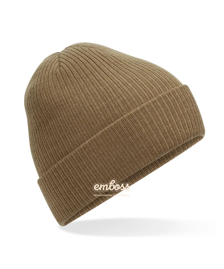 Polylana® ribbed beanie in Biscuit