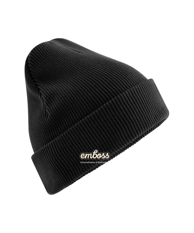 Organic cotton original cuffed beanie in Black