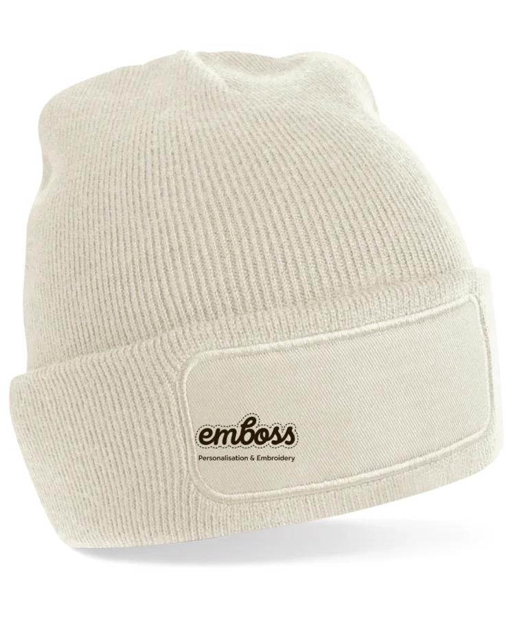 Original patch beanie in Almond