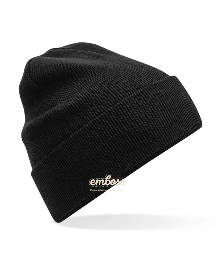 Organic cotton original cuffed beanie in Black