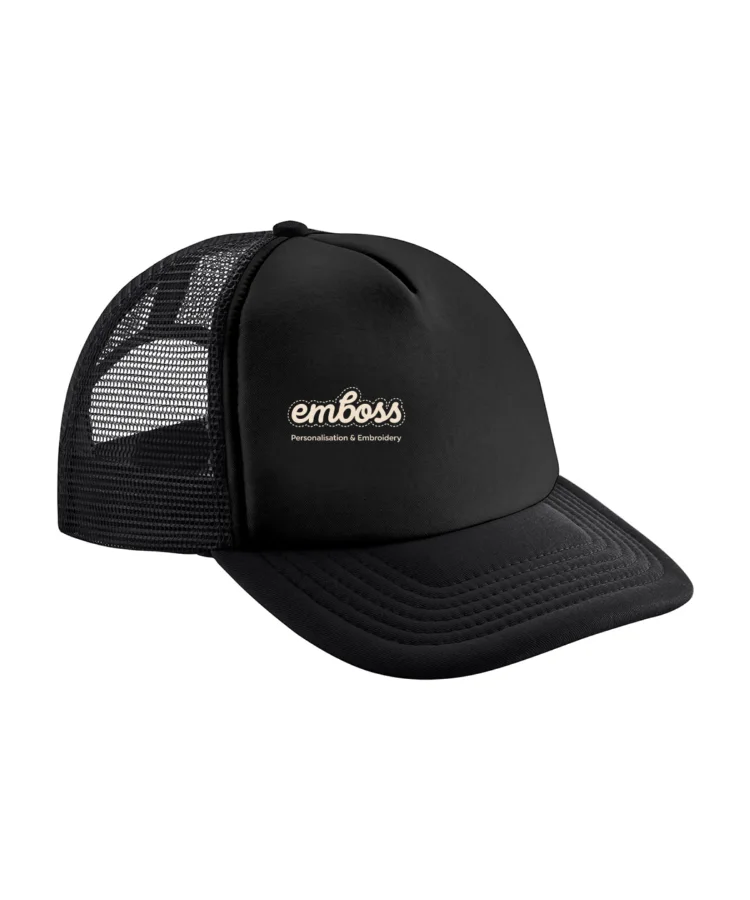Vintage snapback trucker in Black/Black