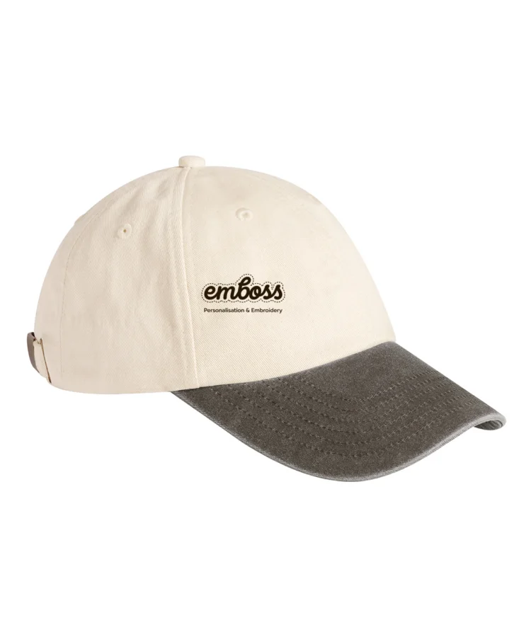 Contrast peak low-profile vintage cap in Natural/Vintage Brown