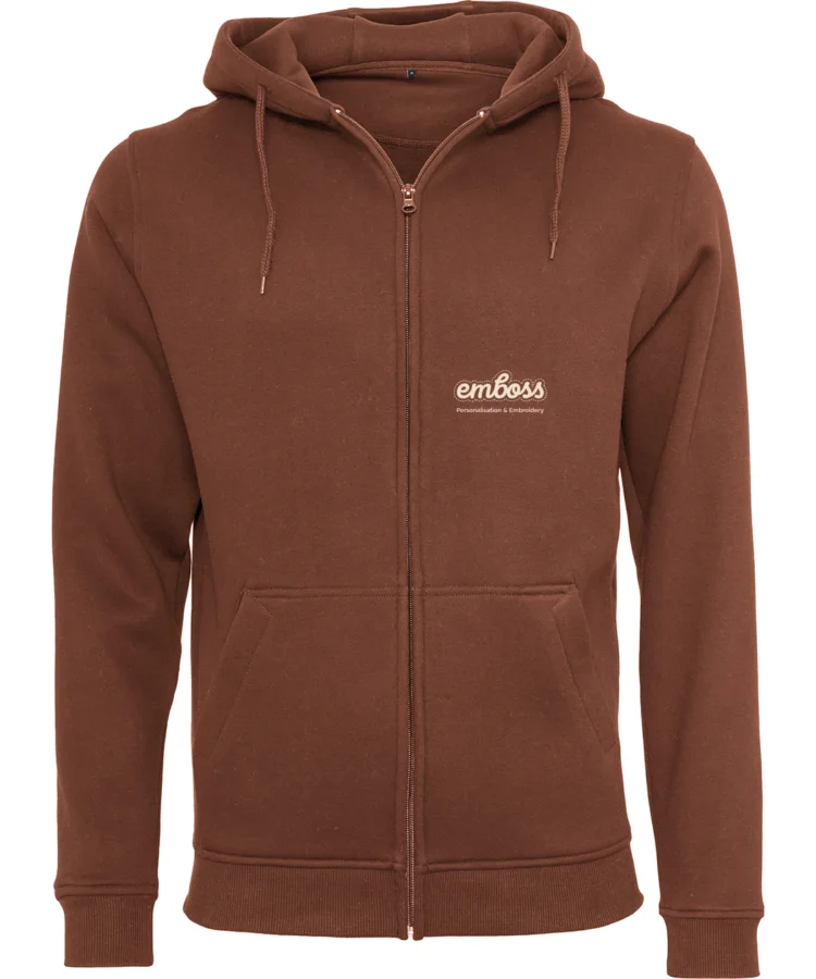 Heavy zip hoodie in Bark
