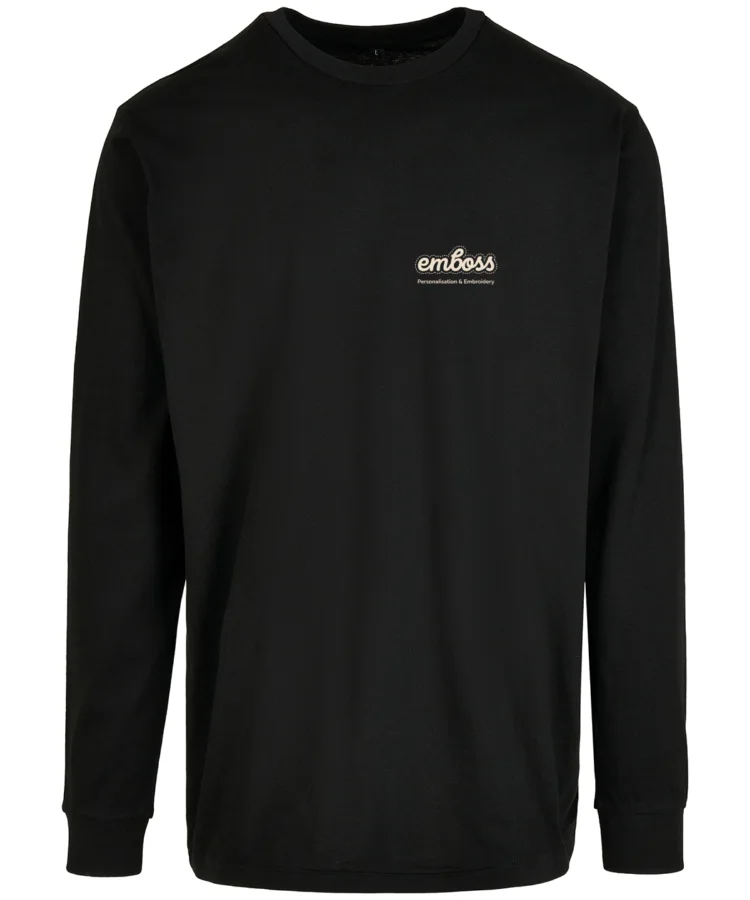 Organic long sleeve with cuff rib in Black