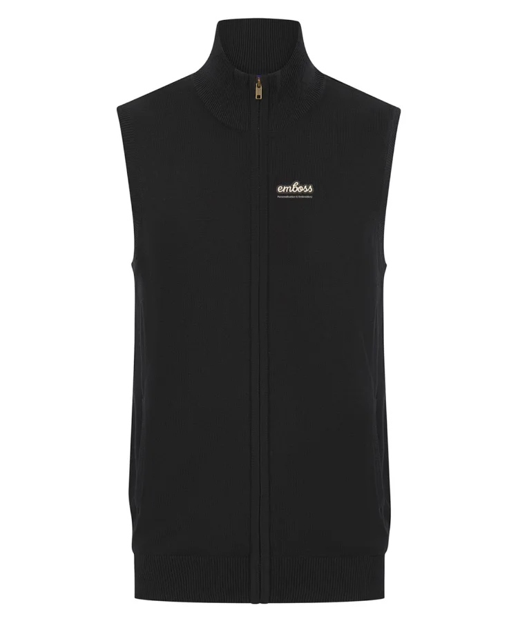 Sleeveless zip-through jumper