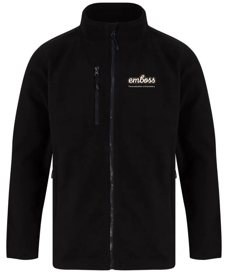Recycled polyester microfleece jacket in Black