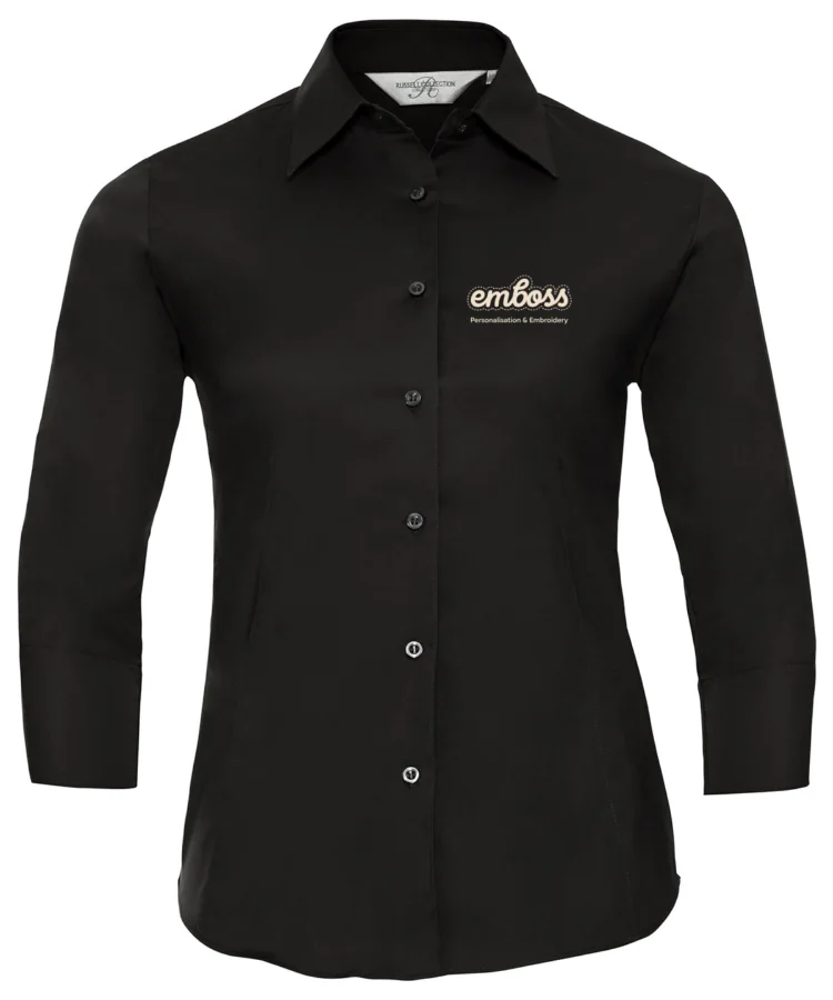 Women's ¾ sleeve easycare fitted shirt