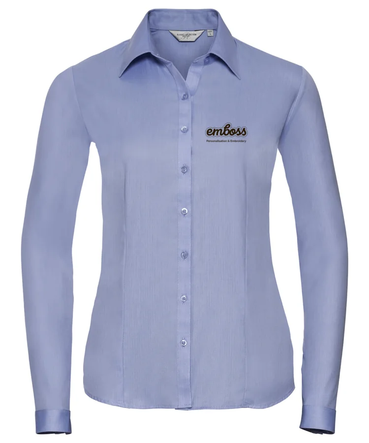 Women's long sleeve herringbone shirt