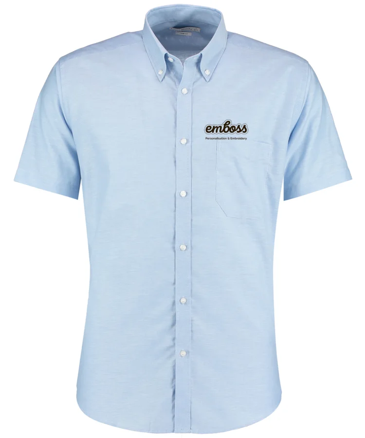 Slim fit workwear Oxford shirt short sleeve in Light Blue