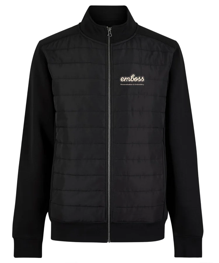 Regular fit quilted full-zip sweatshirt