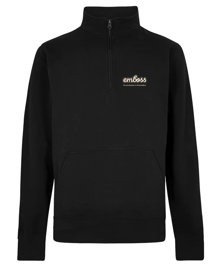 Regular fit 1/4-zip piqué sweatshirt