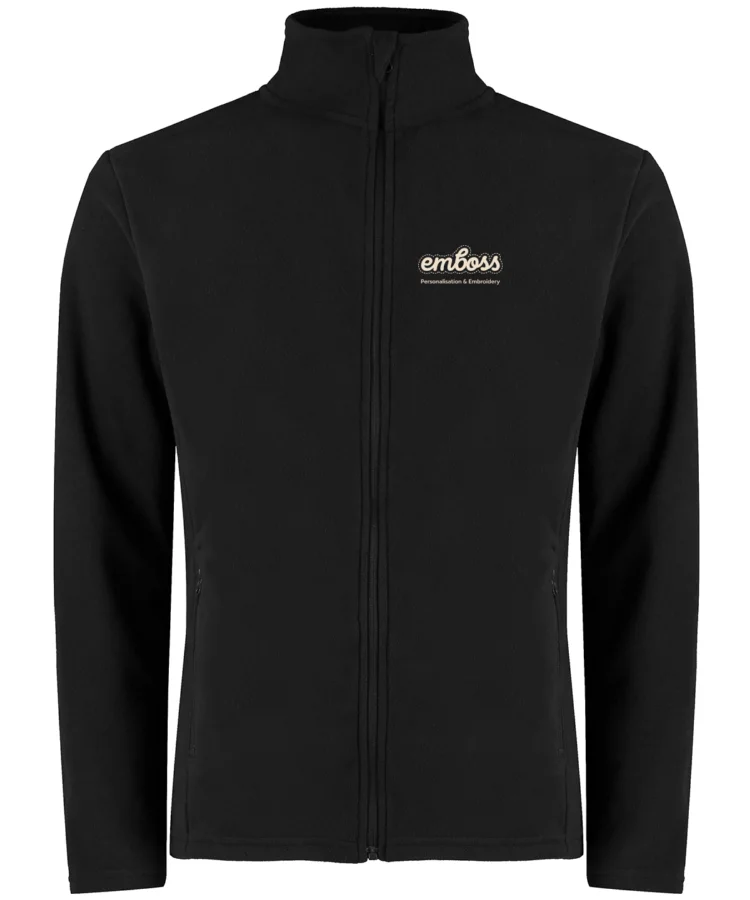Regular fit corporate microfleece in Black