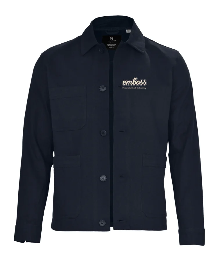 Sonoma twill unisex overshirt in Dark Navy