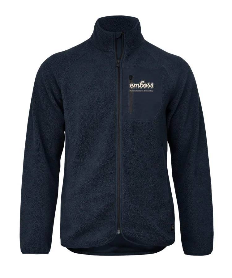 Timberlake – modern sherpa fleece in Dark Navy