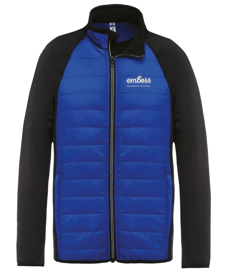 Dual-fabric sports jacket in Dark Royal/Black