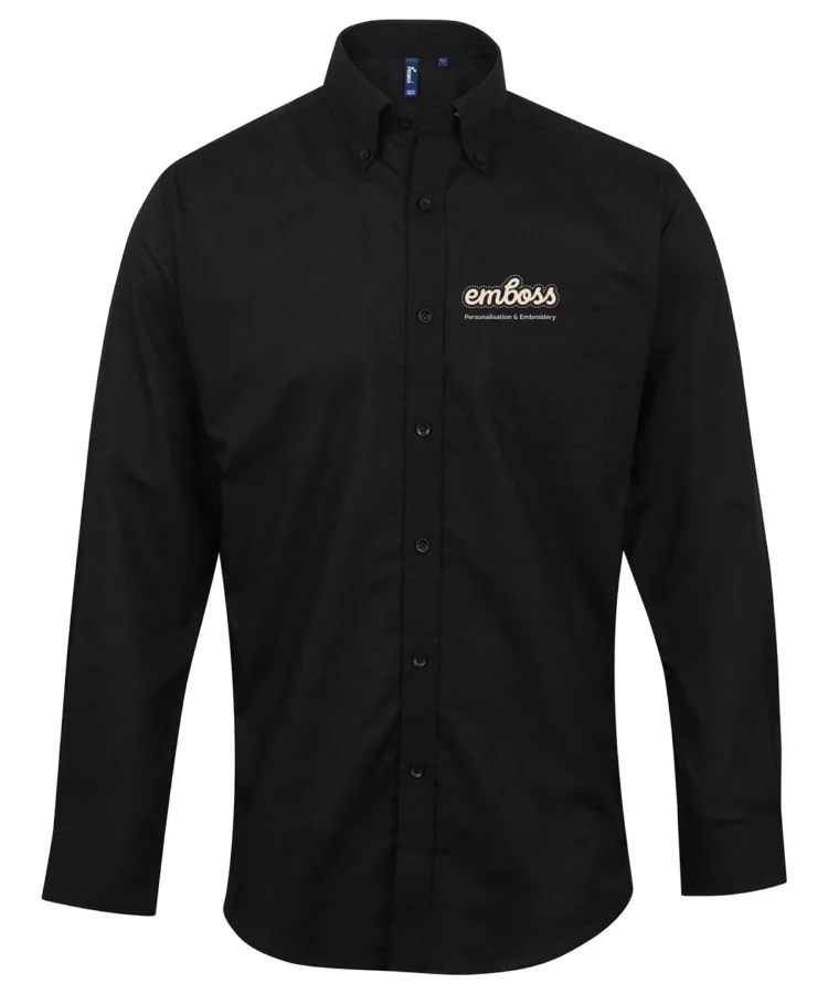 Signature Oxford long sleeve shirt in Black