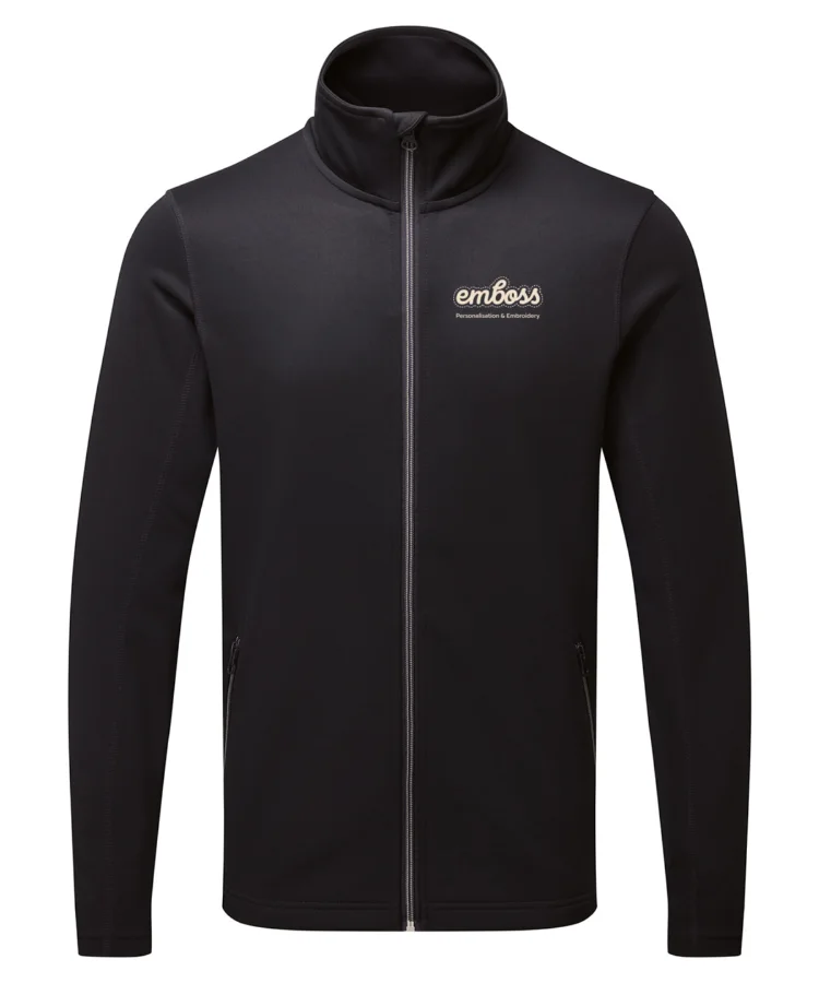 Men's spun dyed sustainable zip-through sweatshirt in Black