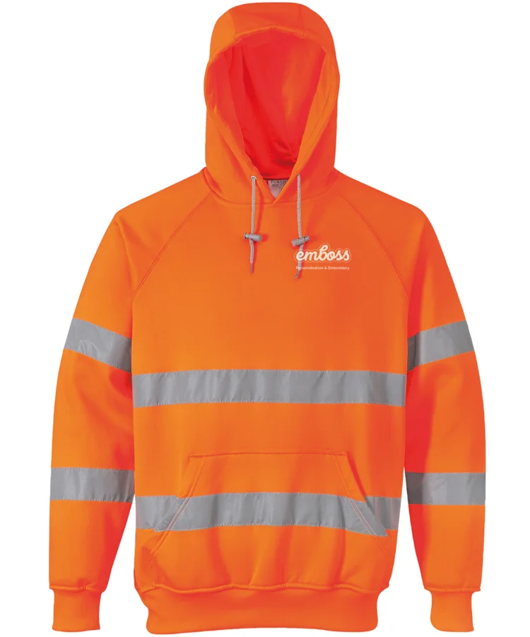 Hi-vis hooded sweatshirt (B304) in Orange