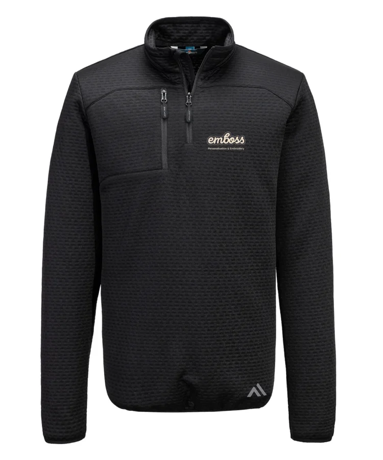 KX3 Sport textured ¼-zip sweatshirt (KX376) in Black