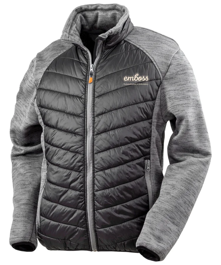 Elevator jacket in Black/Grey Marl