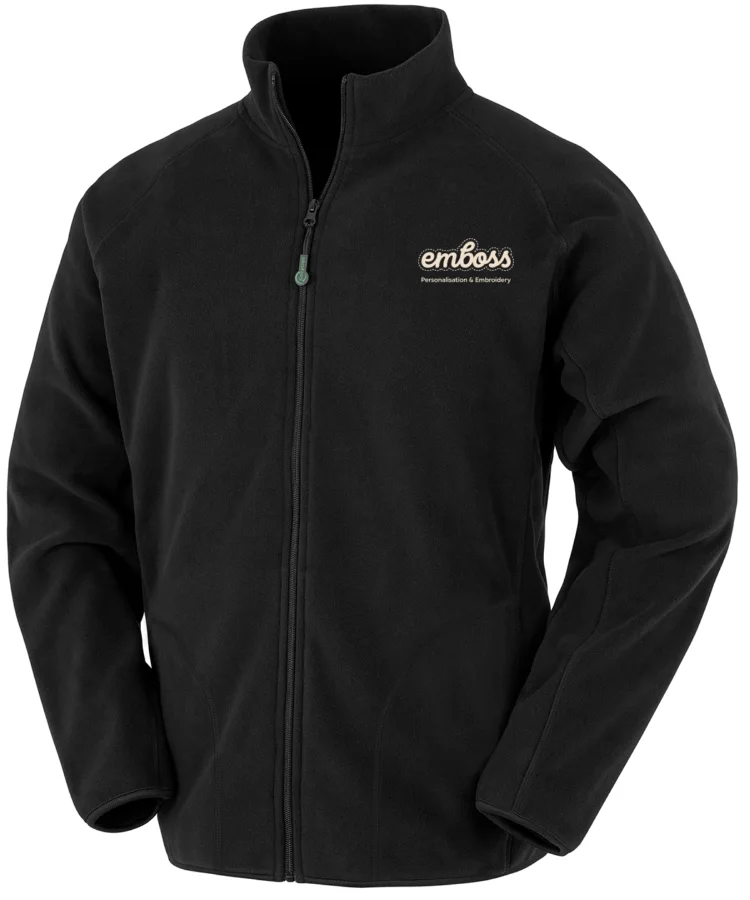 Recycled microfleece jacket in Black