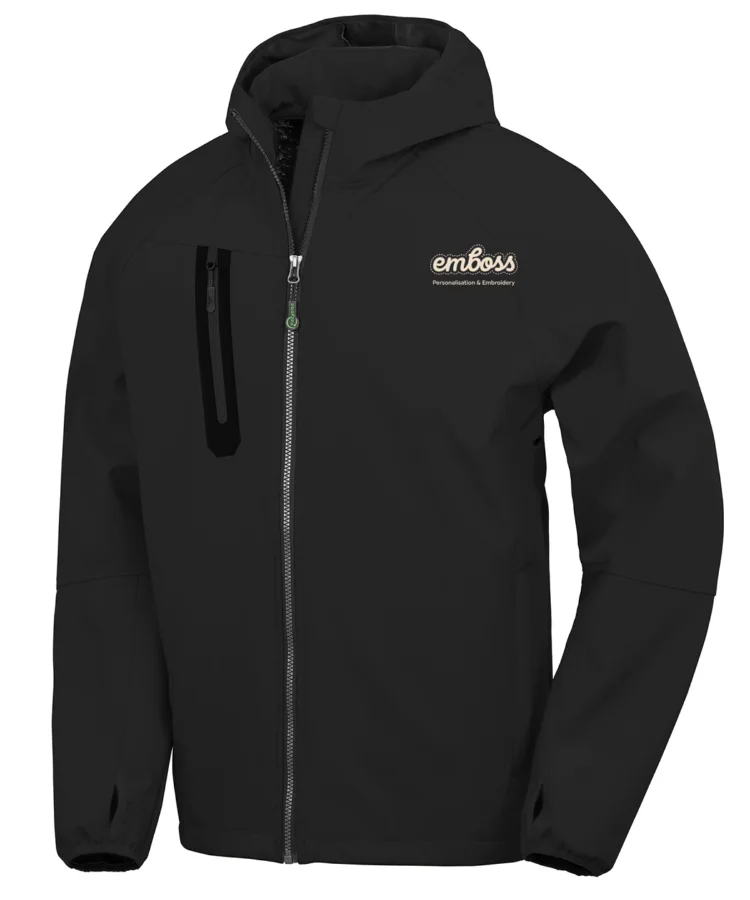 3-layer recycled printable casual hooded softshell