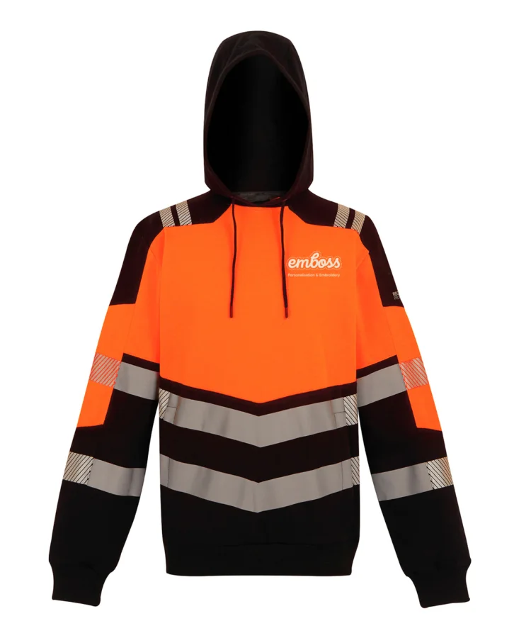 Hi-Vis X-Pro Hoodie (Class 2) in Black/Orange
