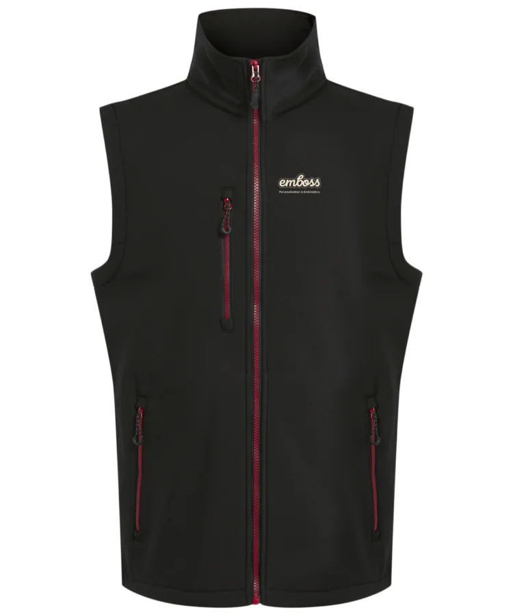 Navigate 2-layer softshell bodywarmer in Black/Classic Red