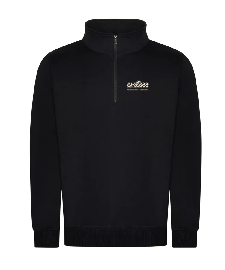 Pro ¼-neck zip sweatshirt in Black