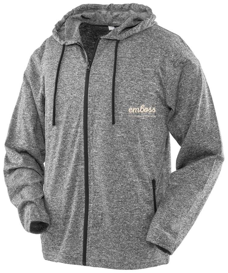 Hooded tee jacket in Marl Grey