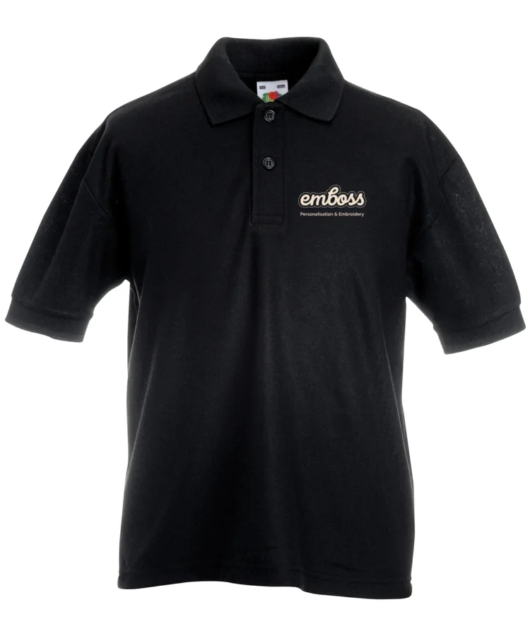Kids 65/35 piqué polo in Black