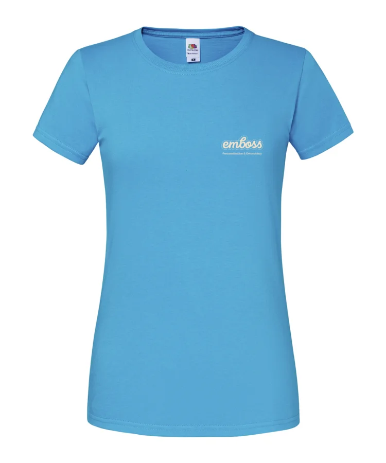 Women's Iconic 195 ringspun premium t-shirt in Azure Blue
