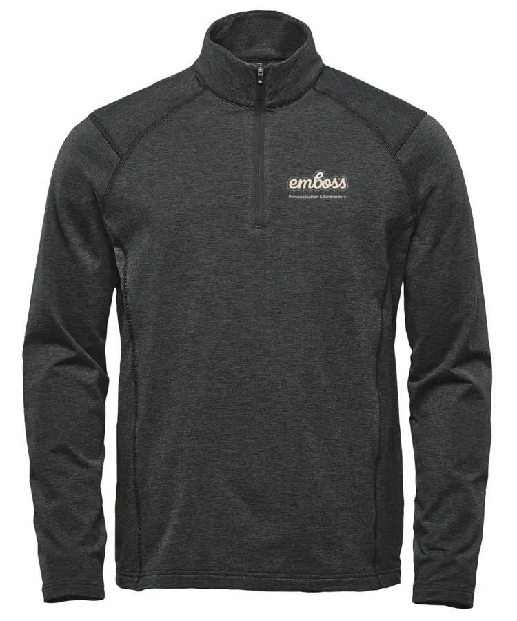 Treeline ¼-zip fleece in Black Heather