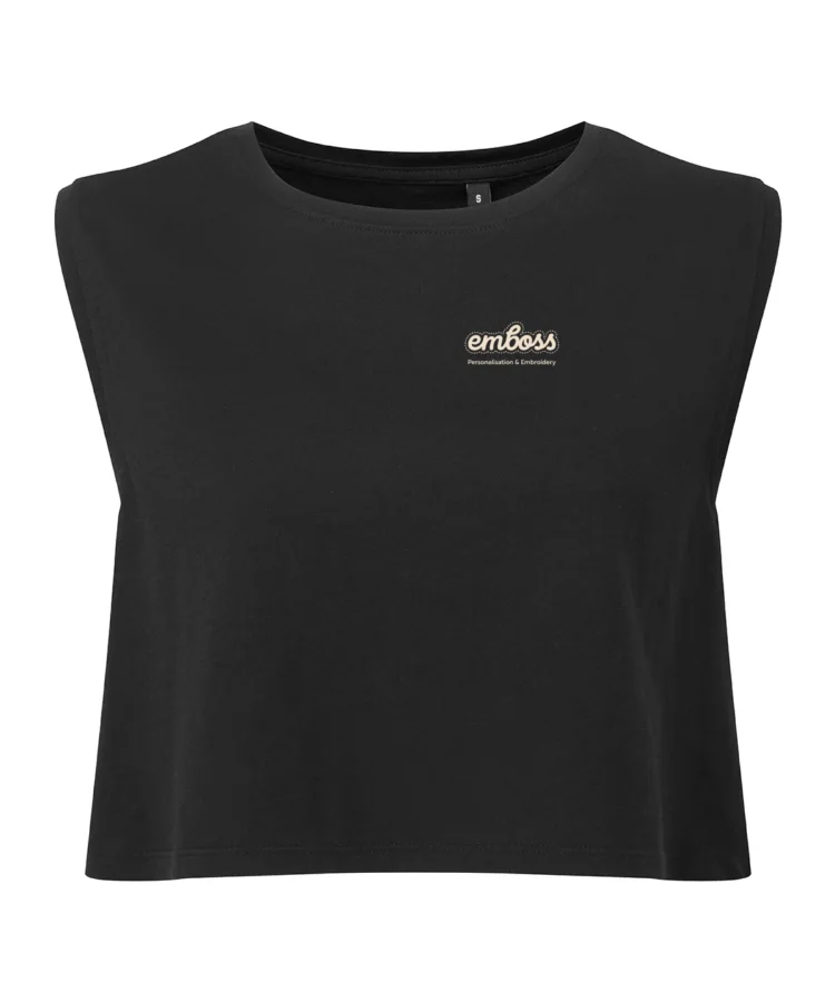 Women’s TriDri® organic crop tank in Black