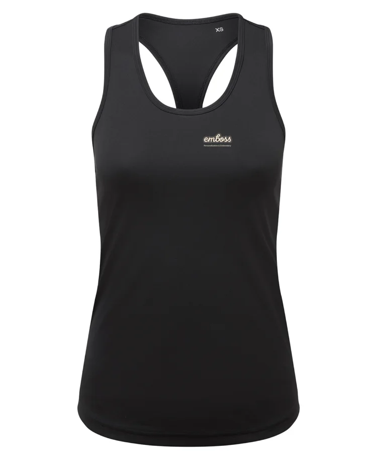 Women’s TriDri® recycled performance slim racerback vest in Black