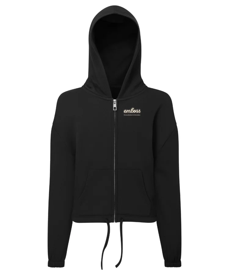Kids TriDri® recycled cropped oversize full-zip hoodie