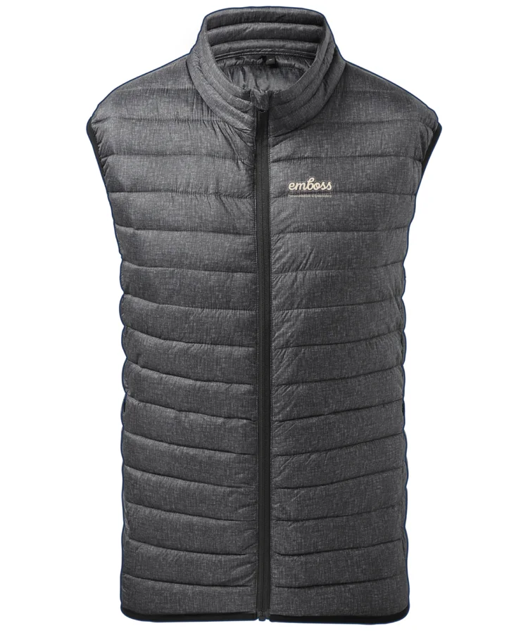 Melange padded gilet in Charcoal Melange