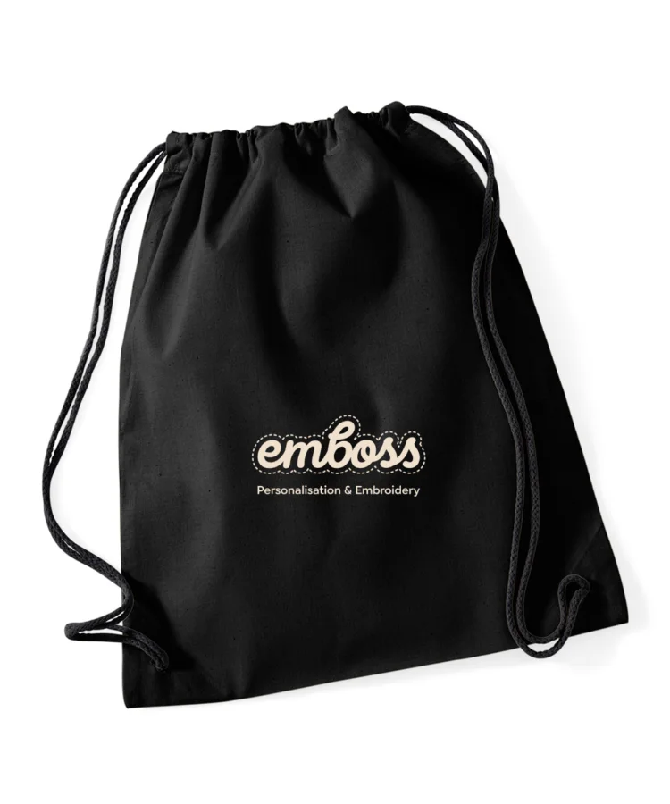 Cotton gymsac in Black/Black
