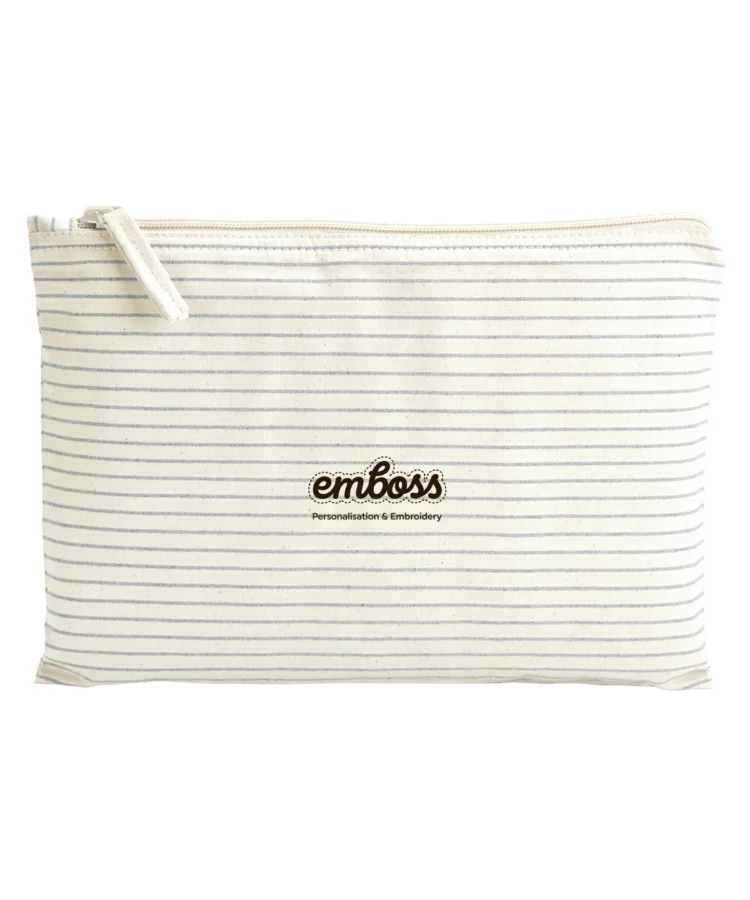Striped organic accessory pouch