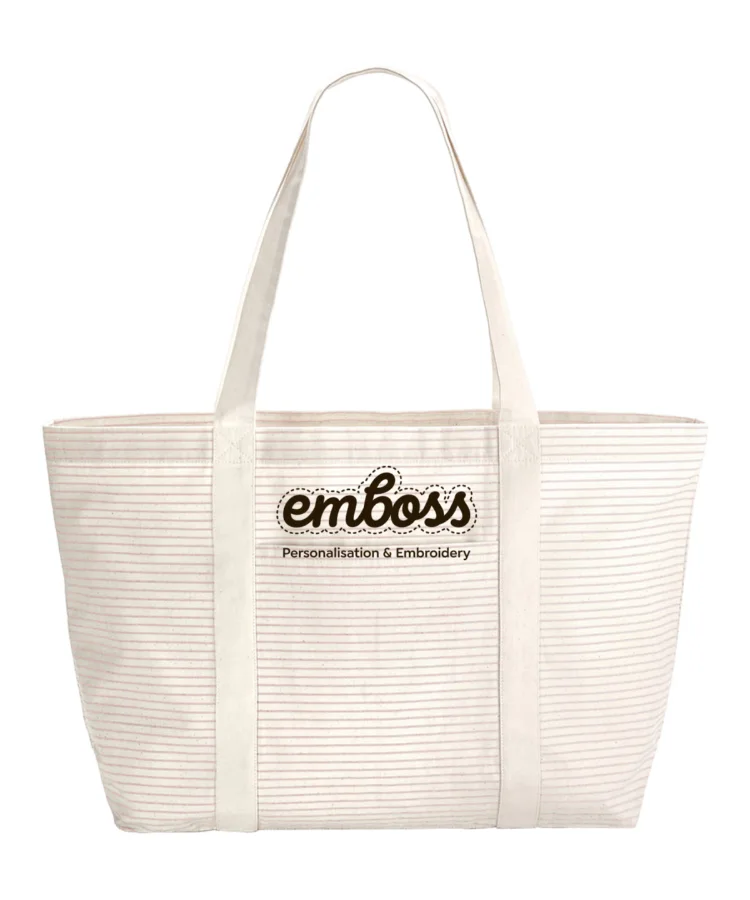 Striped organic cotton shopper
