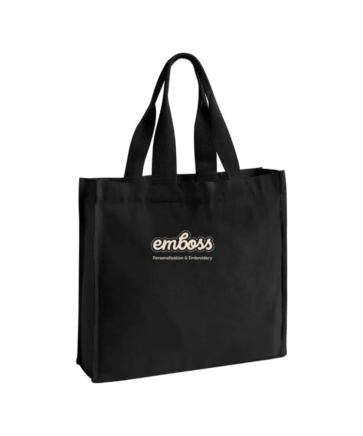 Chevron handle shopper in Black