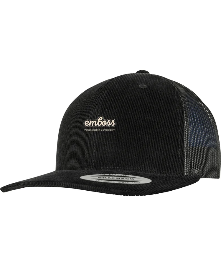 Corduroy retro trucker (6606CT) in Black