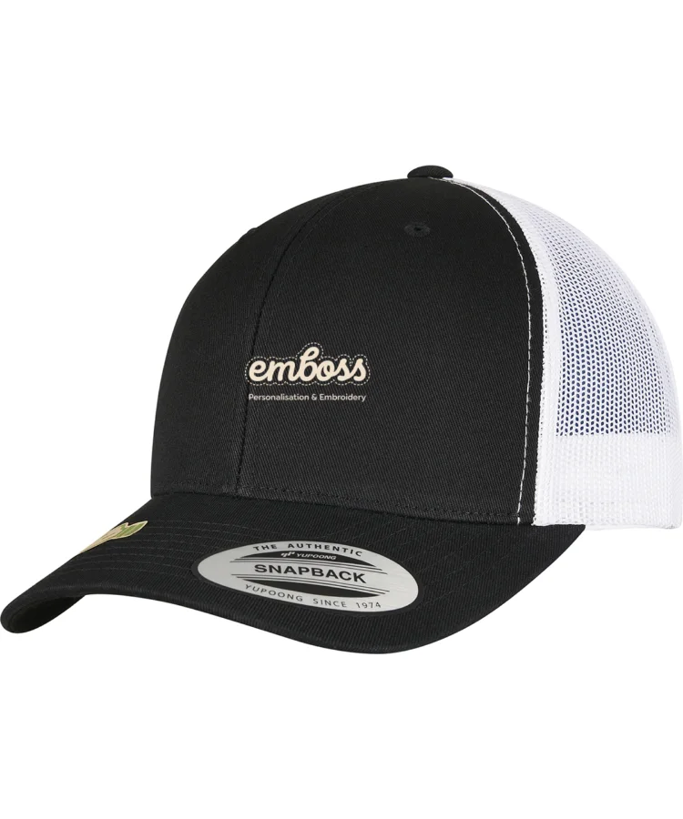 YP classics recycled retro trucker cap 2-tone (6606RT) in Black/White