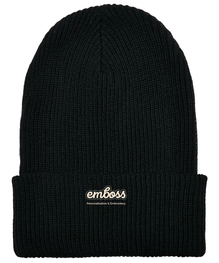 Recycled yarn ribbed knit beanie (1504RY)